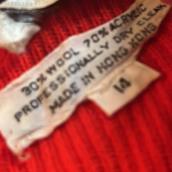 Aristo Kat Knit Dress Sz 14 Long Red/Orange Wool/Acrylic Back Zip - Picture 9 of 12